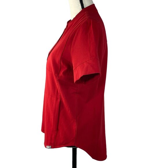 Figs X-Small GIDYA Henley Relaxed Scrub Top Technical Short Sleeve Pocket New - Picture 6 of 13